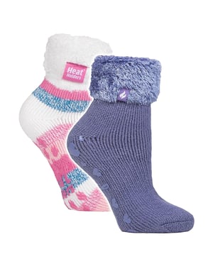 2er-Pack Damen Soft Lounge Socken mit Anti-Rutsch-Beschichtung