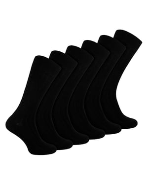 Herren Einfarbige Baumwollreiche Rippenstrumpfsocken