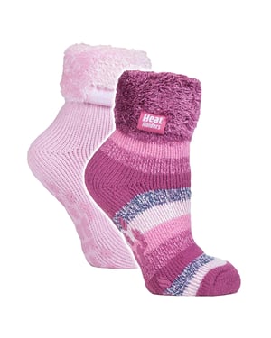 Heat Holders 2er-Pack Damen-Lounge-Socken mit Grip - Mehrfarbig