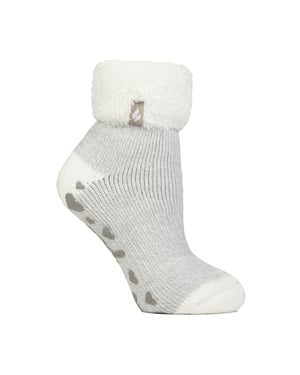 Damen Rippstrick-Bündchen Thermo-Bett-Socken zum Entspannen