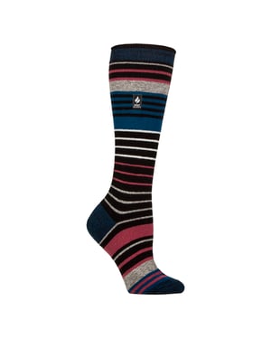 Damen Ultra Lite Dünne Thermo Winter Ski Socken mit Streifen