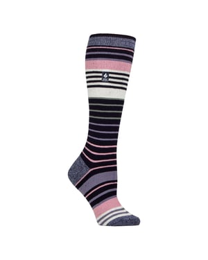 Damen Ultra leichte dünne thermische Winterski-Socken mit Streifen