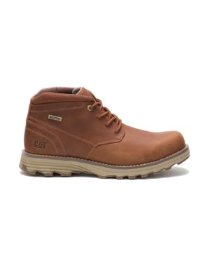Caterpillar Herren Elude wasserdichte Arbeitsstiefel aus braunem Leder