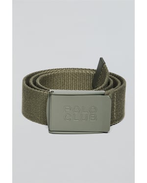 Gürtel Brahim aus Canvas khaki mit Logoschnalle