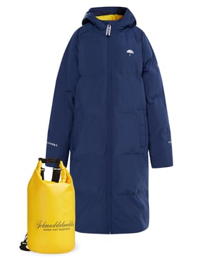 Schmuddelwedda Mantel und Tagesrucksack-Set für Mädchen - Marineblau
