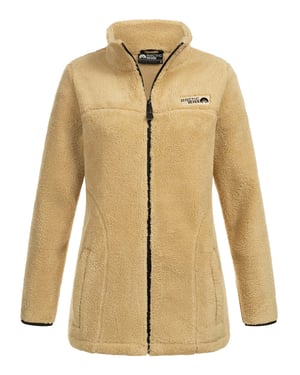 Arctic Seven Damen Sherpa Fleecejacke – Wärmende Outdoorjacke mit Zipper – Pale Khaki