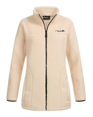 Arctic Seven Damen Sherpa Fleecejacke – Wärmende Outdoorjacke mit Zipper – Beige