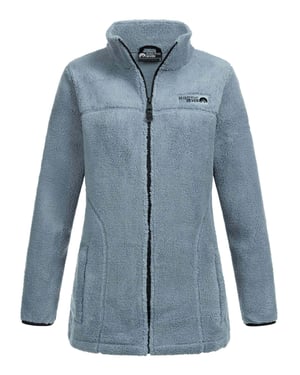 Arctic Seven Damen Sherpa Fleecejacke – Wärmende Outdoorjacke mit Zipper – Dusty Blue