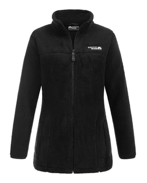 Arctic Seven Damen Sherpa Fleecejacke – Wärmende Outdoorjacke mit Zipper – Schwarz