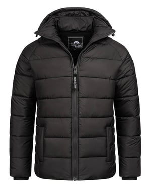 Arctic Seven Herren Steppjacke wind- und wasserabweisende Winterjacke mit Kapuze Schwarz