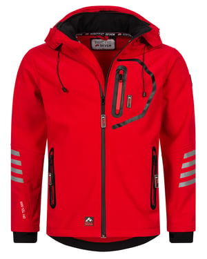 Arctic Seven Herren Softshell Jacke Übergangsjacke – Rot-Schwarz
