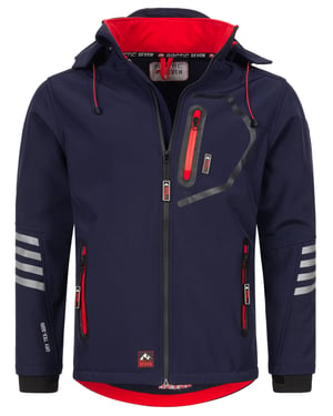 Arctic Seven Softshelljacke für Herren, Übergangsjacke – zweifarbig Navy/Rot - Blau