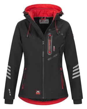 Arctic Seven Damen Softshelljacke Schwarz-Rot