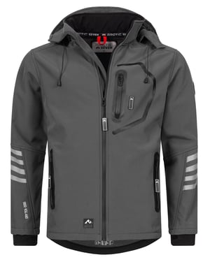 Arctic Seven Herren Softshell Jacke Übergangsjacke – Grau-Schwarz