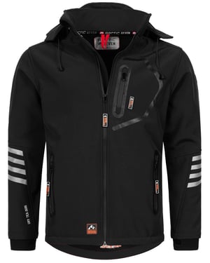 Arctic Seven Herren Softshell Jacke Übergangsjacke – Schwarz-Orange
