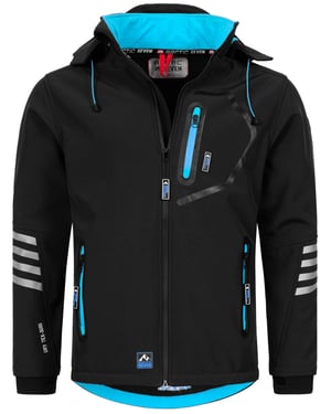 Arctic Seven Herren Softshell Jacke Übergangsjacke – Schwarz-Blau