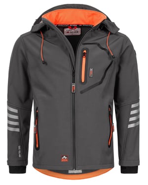 Arctic Seven Herren Softshell Jacke Übergangsjacke – Grau-Orange