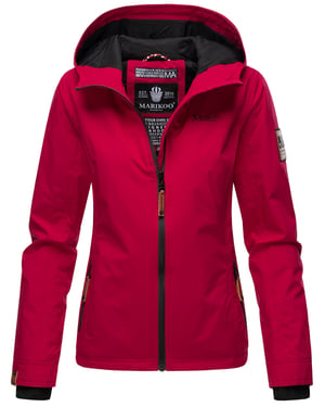 Marikoo Damen Übergangsjacke leichte wind- und wasserabweisende Jacke mit Kapuze Fuchsia