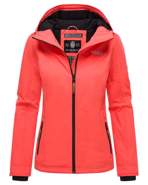 Marikoo Damen Übergangsjacke leichte wind- und wasserabweisende Jacke mit Kapuze Coral Pink