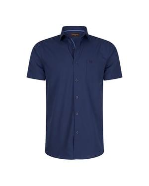 Cappuccino Italia Kurzarmhemden Palermo Blau