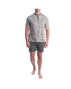 Herren-Pyjama mit kurzen Ärmeln aus 100 % Baumwolle KL30000