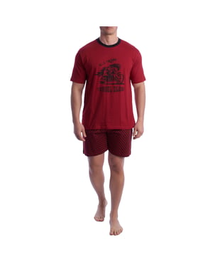 Herren-Pyjama mit kurzen Ärmeln aus 100 % Baumwolle KL30000