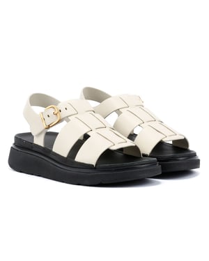 FitFlop GEN-FF Fisherman Damen Sandalen Aus Beige Leder