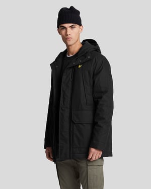 Lyle & Scott Microfleece-Parka - Schwarz