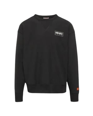 Schwarzes Sweatshirt mit umrissenem Logo von Kenzo Paris