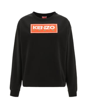 Kenzo Paris Block Logo Damen Schwarzes Sweatshirt