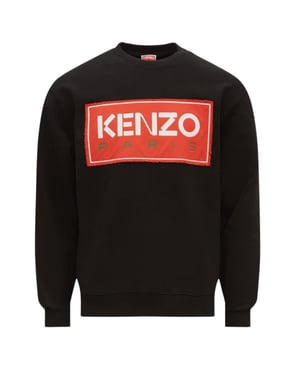 Schwarzes Sweatshirt mit Blocklogo von Kenzo Paris