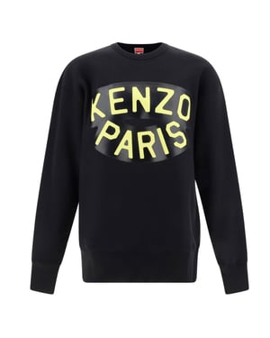 Schwarzes Sweatshirt mit großem Logo von Kenzo Paris