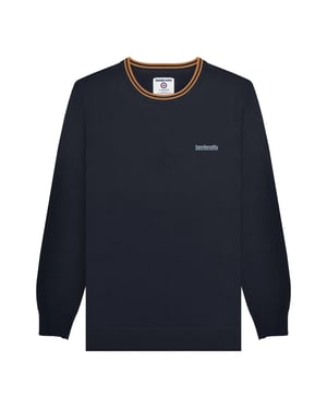 Lambretta - Pullover Mit kontrastfarbenen Streifen für Herren (Marineblau/Tabak)
