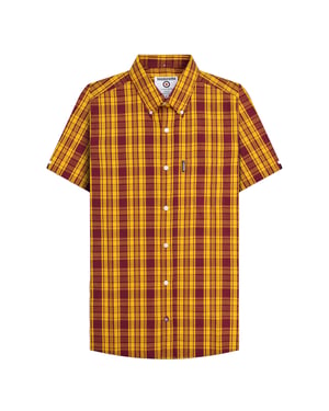 Lambretta - "SS25" Hemd für Herren (Burgunderrot/Gold)