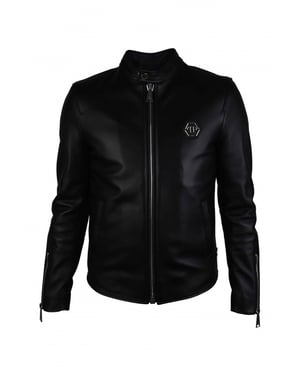 Philipp Plein Biker Jacke Schwarz