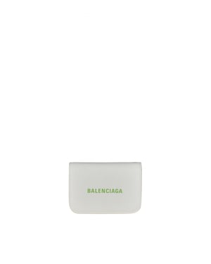 Balenciaga Mini Kartenetui Cash Weiß