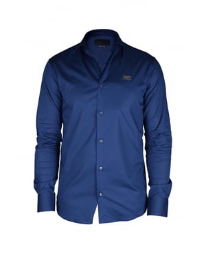 Philipp Plein Diamond Cut LS Iconic Hemd Blau