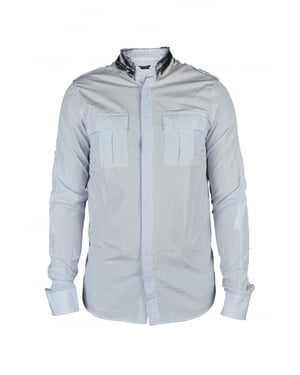 Balmain Hemd mit Jeanskragen Blau