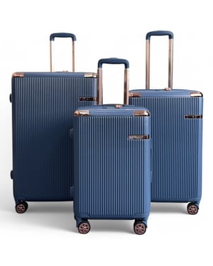 Erweiterbarer Hartschalenkoffer mit 8 Rädern, Marineblau