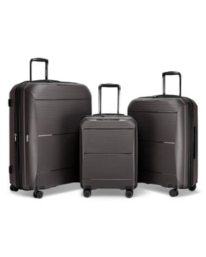 Infinity Leather Erweiterbares Hartschalen-PP-Gepäckset mit 8 Rädern - Grau