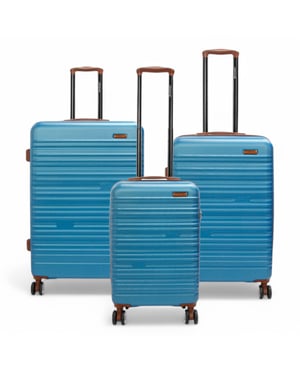 Erweiterbarer blauer Hartschalenkoffer aus ABS mit 8 Rollen, robuster Reisekoffer, Urlaubsgepäck