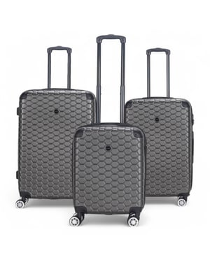 Erweiterbarer Hartschalenkoffer aus ABS mit 8 Rädern, Anthrazit, Reisegepäck, Urlaubstaschen