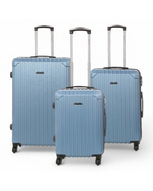 Hartschalen-Reisekoffer aus ABS mit 8 Rädern, Blau