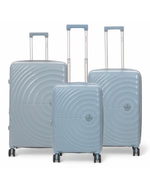 Erweiterbarer Himmelblauer Hartschalenkoffer mit 8 Rädern