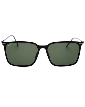 Hugo Boss grüne Sonnenbrille mit dünnen Beinen und schwarzen Gläsern
