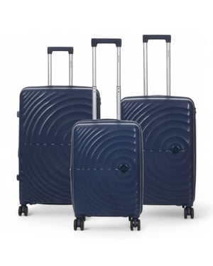 Erweiterbares Hartschalen-Handgepäck-Set mit 8 Rädern, Marineblau