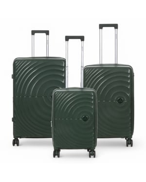 Erweiterbares dunkelgrünes Hartschalen-Handgepäck-Set mit 8 Rädern