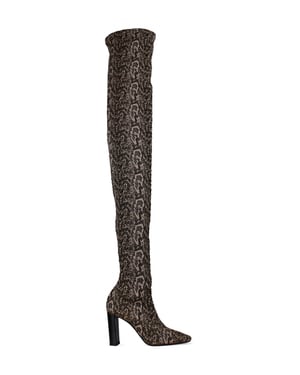 Saint Laurent Moon Overknee-Stiefel Beige