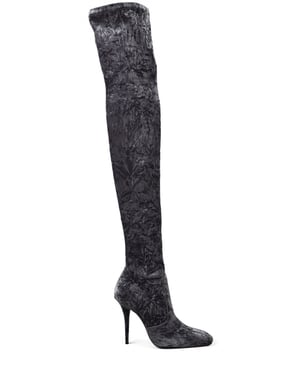 Saint Laurent Talia Overknee-Stiefel Grau