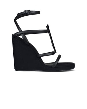Saint Laurent Cassandra Espadrilles Schwarz
